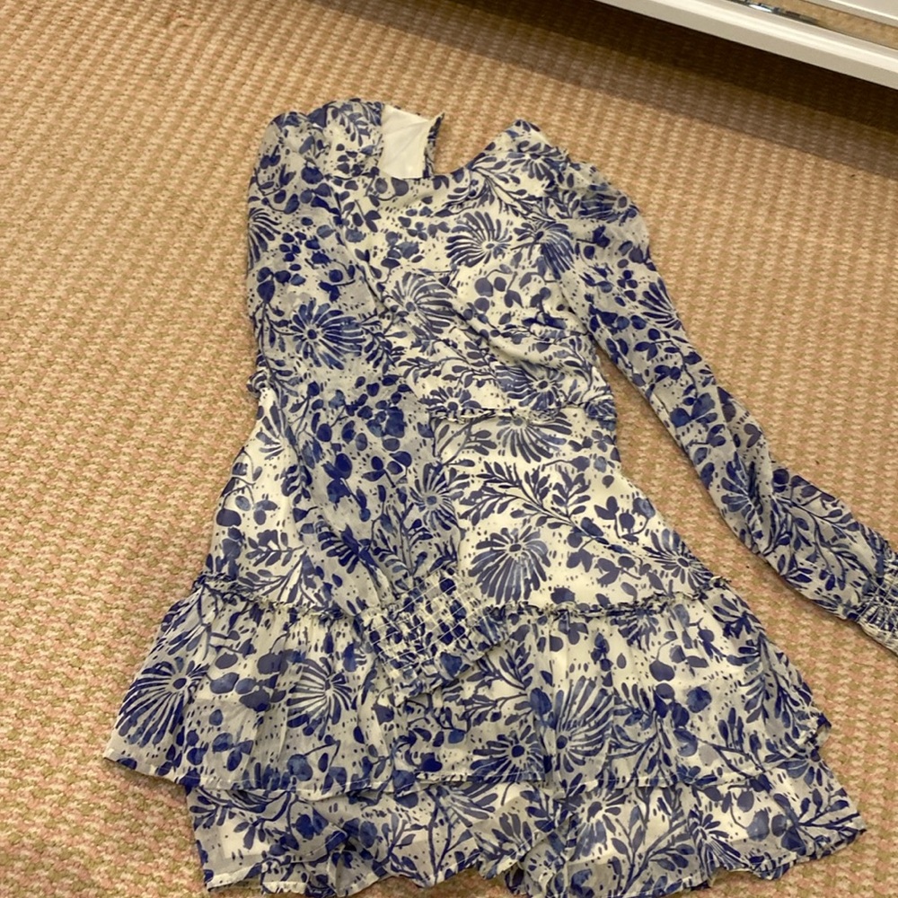 Aqua printed mini dress